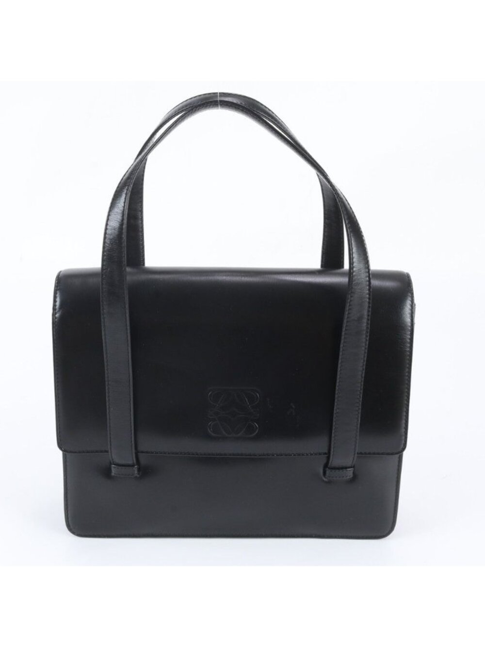 Loewe Anagram Leather Tote Bag Shoulder Hand Black